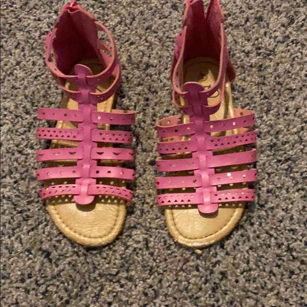 Pink strappy sandals